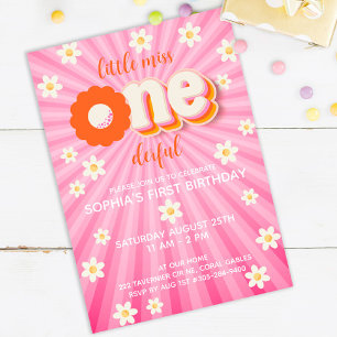 Convites Wild One Boho Daisy Rainbow primeiro aniversario I