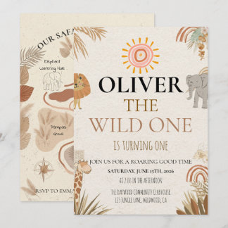 Convites Wild One - Boho Safari First Birthday