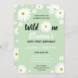 Convites Wild ONE Daisy Flower Girl Aniversário