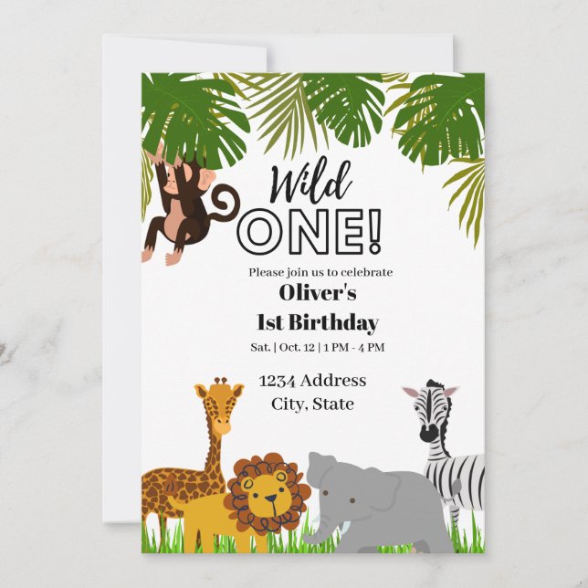 Convites Wild one first birthday invitation  (Frente)