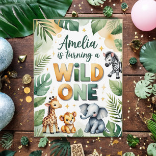 Convites Wild One First Birthday Invitation Card Amelia