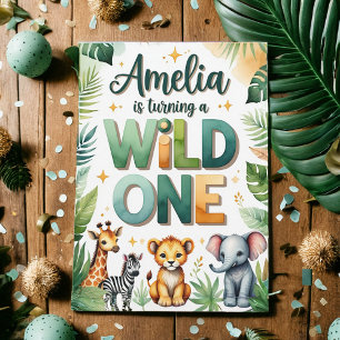 Convites Wild One First Birthday Invitation Card Amelia