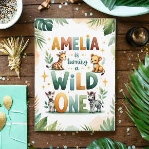Convites Wild One First Birthday Invitation Card Amelia
