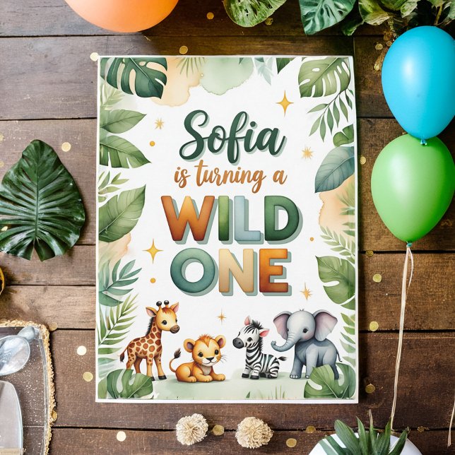 Convites Wild One First Birthday Invitation Card | Sofia (Criador carregado)
