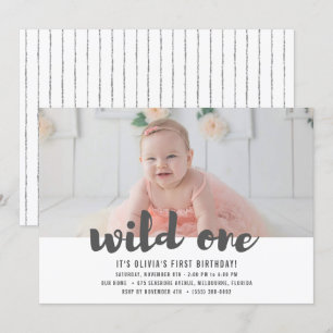 Convites Wild One First Birthday Photo Party