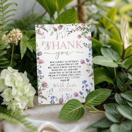 Convites Wild One Floral Birthday Thank You Card