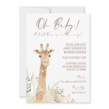 Wild One Giraffe White Floral Gênero Neutro Bebê