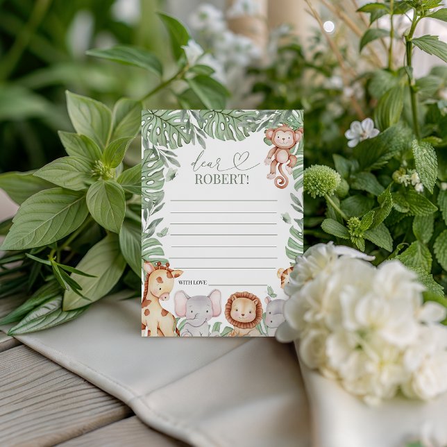 Convites Wild One Jungle Message Card (Criador carregado)