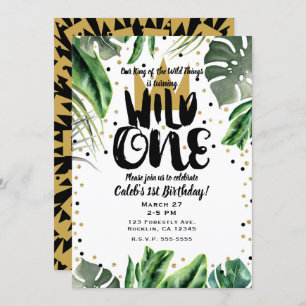 Convites Wild One King of Thits Crown primeiro aniversario