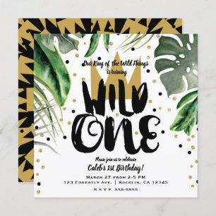 Convites Wild One King of Thits Crown primeiro aniversario