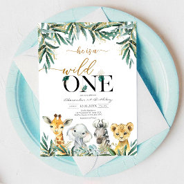 Convites Wild One Party Animals Kids Birthday Invitation