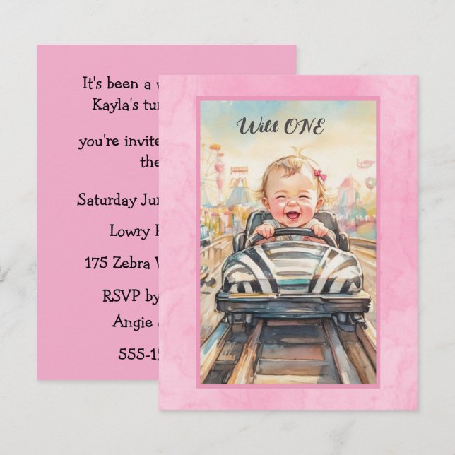 Convites Wild ONE Party Digital Download Invitation (Frente/Verso)