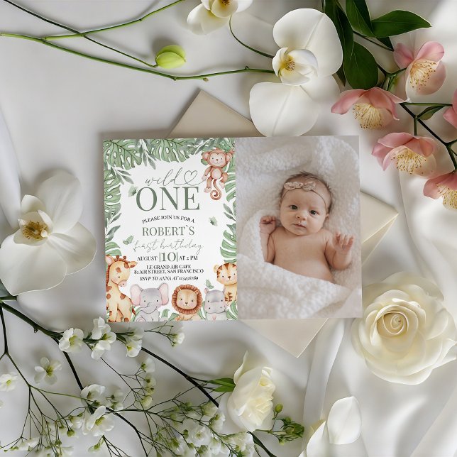 Convites Wild One Photo Birthday Invite (Criador carregado)