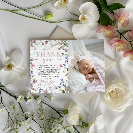 Convites Wild One Photo Birthday Thank You Card