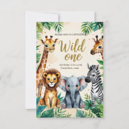 Convites Wild One Safari Birthday Invitation
