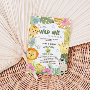 Convites Wild One Safari Chá de fraldas Neutro de Gênero