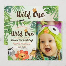 Convites Wild One, Safari Primeiro Aniversário, Foto