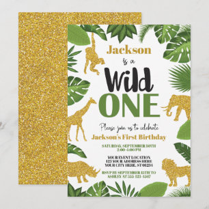 Convites Wild One Safari primeiro aniversario Invitation Bo