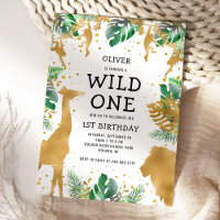 Wild One Safari primeiro aniversario Verde Dourado