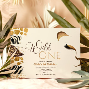 Convites Wild One safari um aniversário neutro em gênero