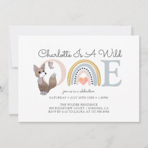 Convites Wild One Watercolor Rainbow Girl é o primeiro aniv