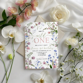 Convites Wild One Wildflower 1st Birthday Invite