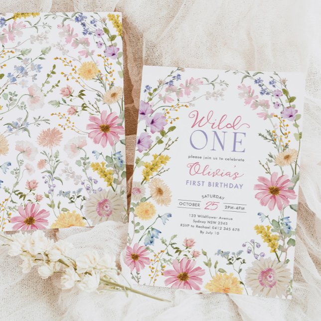 Convites Wild One: Wildflower First 1st Birthday (Criador carregado)