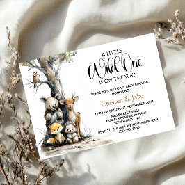 Convites Wild One Woodland Animals Baby Shower Invitation