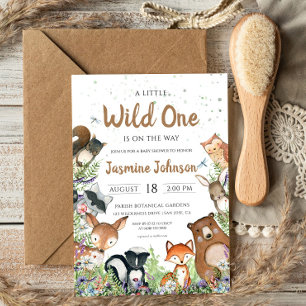 Convites Wild One Woodland Creatures Chá de fraldas