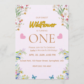 Convites Wild & Onederful Floral Birthday Invitation