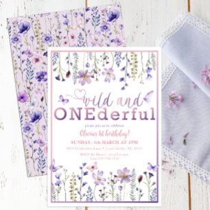 Convites Wild ONEGreat Floral primeiro aniversario Invite