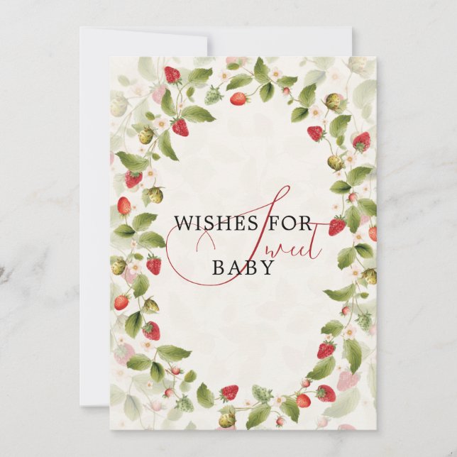 CONVITES WILD STRAW BERRY SWEET BABY SHOWER (Frente)