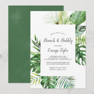 Convites Wild Tropical Palm Brunch e Bubbles