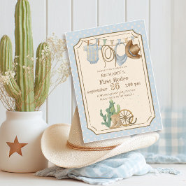 Convites Wild West Baby Cowboy 1st Birthday