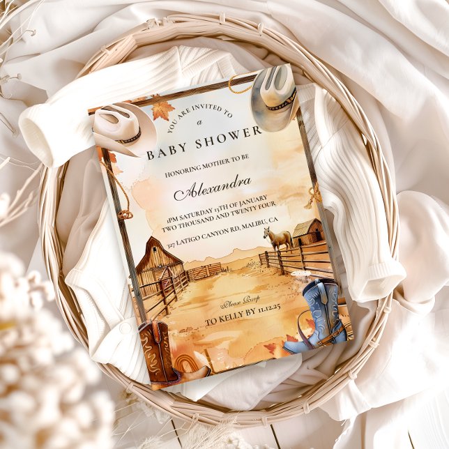 Convites Wild West Cowboy Baby Shower (Criador carregado)