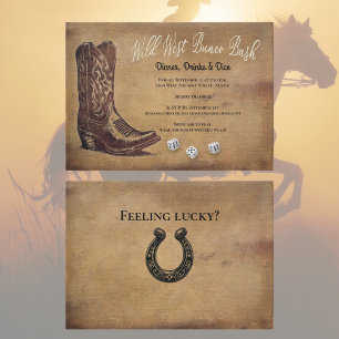Convites Wild West Cowboy Boot Bunco