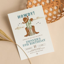 Wild West Cowboy Hat Boots Festa de aniversário Oc