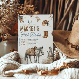Convites Wild West First Rodeo Cowboy Birthday Ocidental