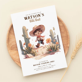 Convites Wild West Modern Cowboy Birthday