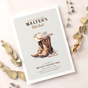 Convites Wild West Modern Cowboy Birthday
