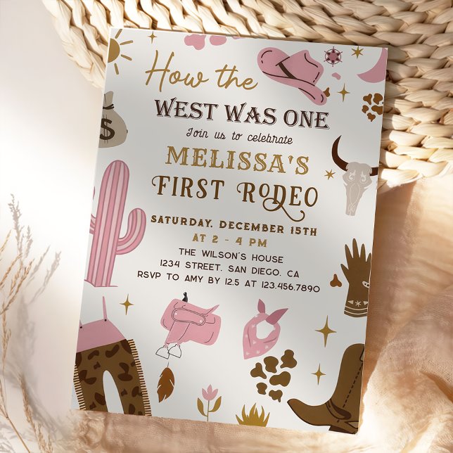 Convites Wild West Rodeo Cowgirl Ranch Western Birthday (Criador carregado)