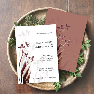 Convites Wild & Wine-Stained Watercolor Floral