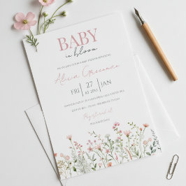 Convites Wildflower Baby in Bloom Baby Shower Invitation