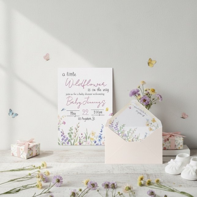 Convites Wildflower Baby shower invitation (Criador carregado)
