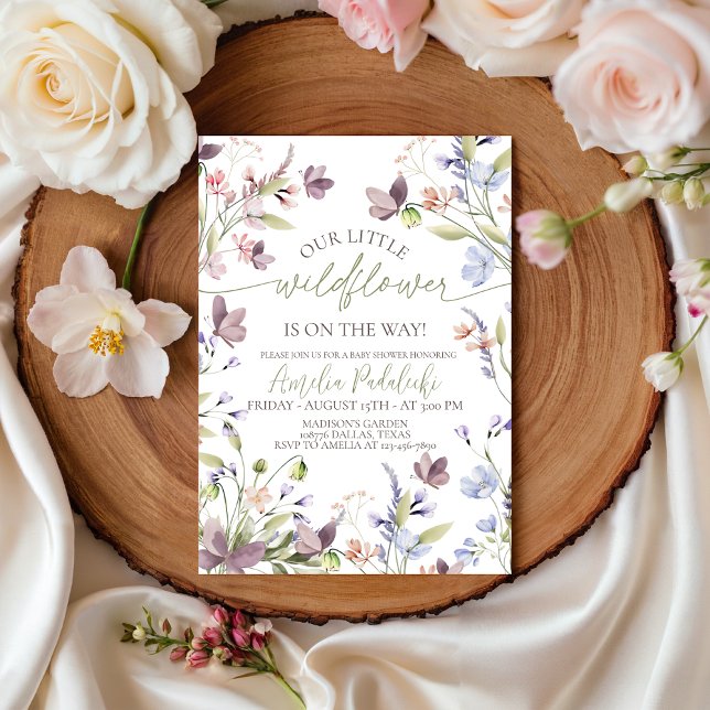 Convites Wildflower Baby Shower Invitation (Criador carregado)