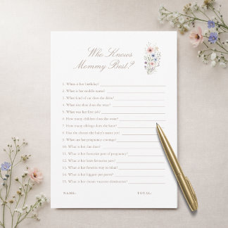 Convites Wildflower Baby Shower Who Knows Mommy Best Card