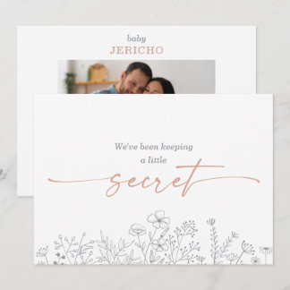 Convites Wildflower Baby Ultrasound Photo Announcement Card