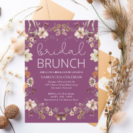 Convites Wildflower Berry Boho Bridal BrunChá de panela