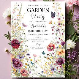 Convites Wildflower Birthday Invitation Garden Party Invite