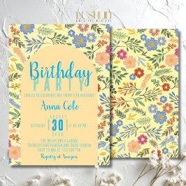Convites Wildflower Birthday Rustic Floral Party